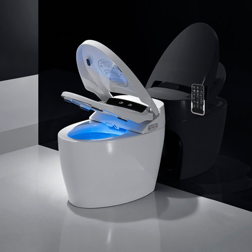 XSIX Smart Bidet Elongated Toilet Bidet, Warm Water Clear, Auto Flush